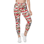 Christmas Cat Crossover Leggings With Pockets
