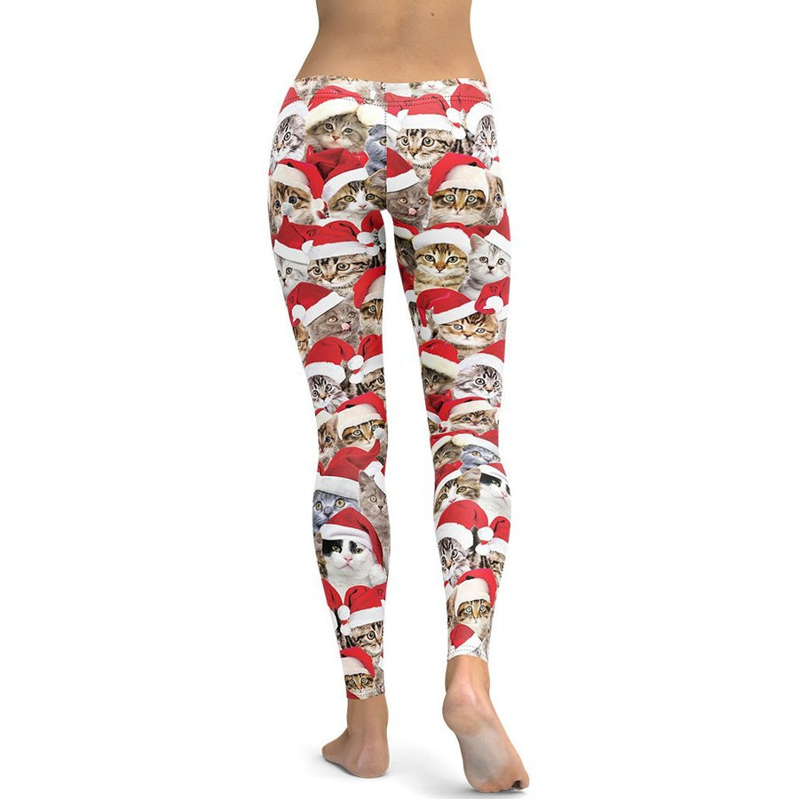 Christmas Cat Leggings Women's Christmas Outfits FIERCEPULSE