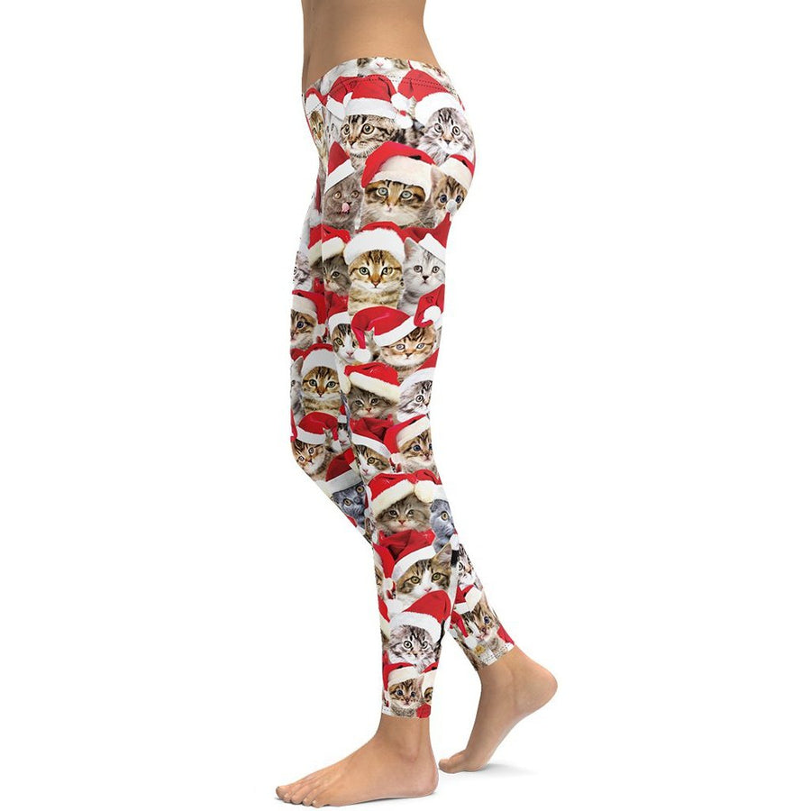 Christmas Cat Leggings Women's Christmas Outfits FIERCEPULSE
