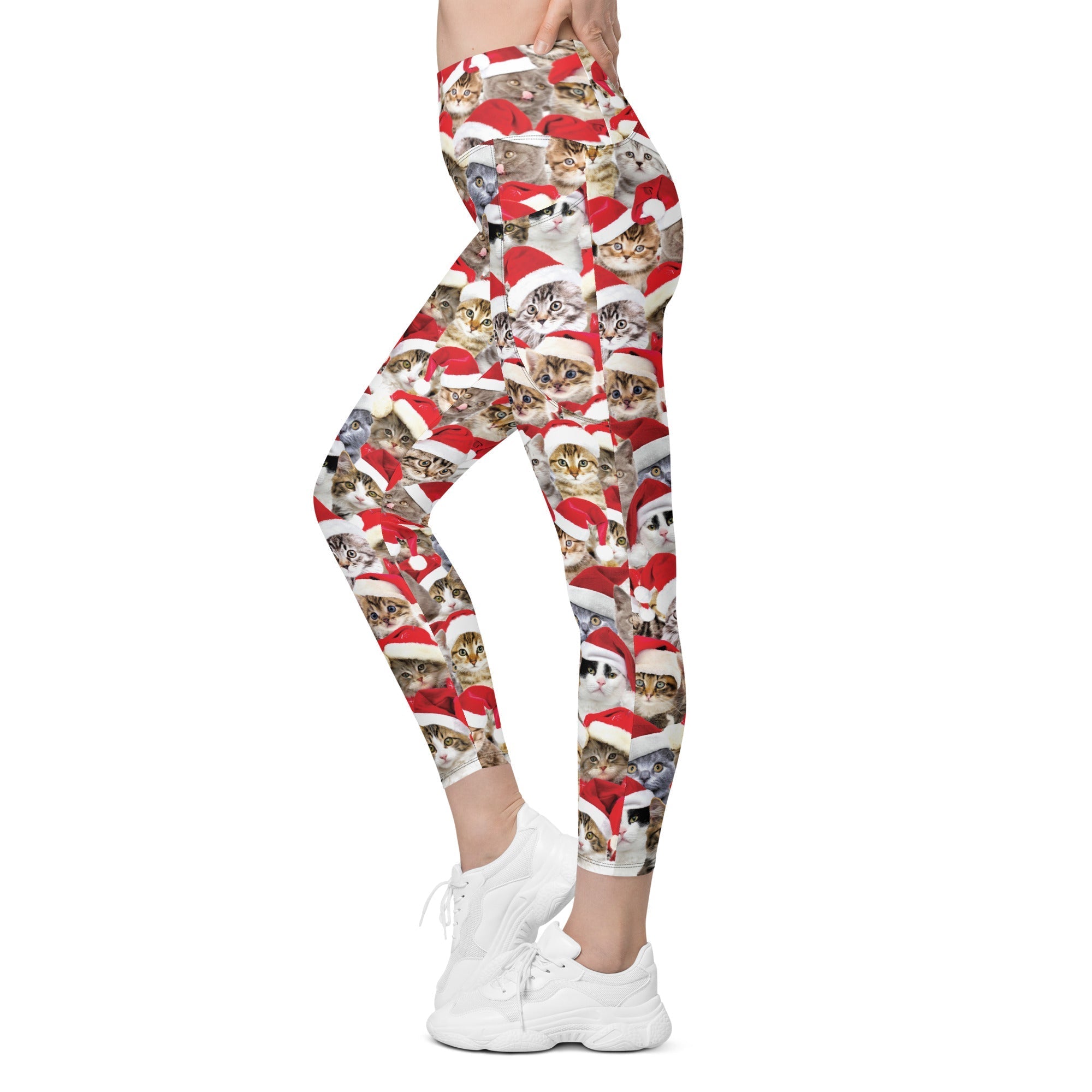 Christmas Cat Leggings With Pockets