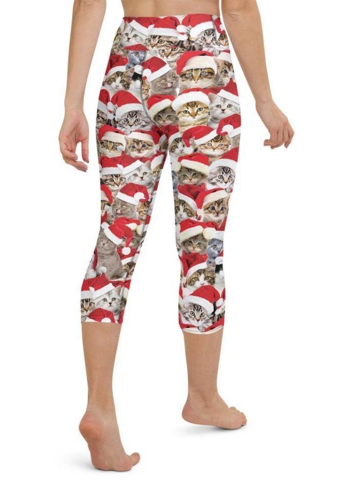 Christmas Cat Yoga Capris