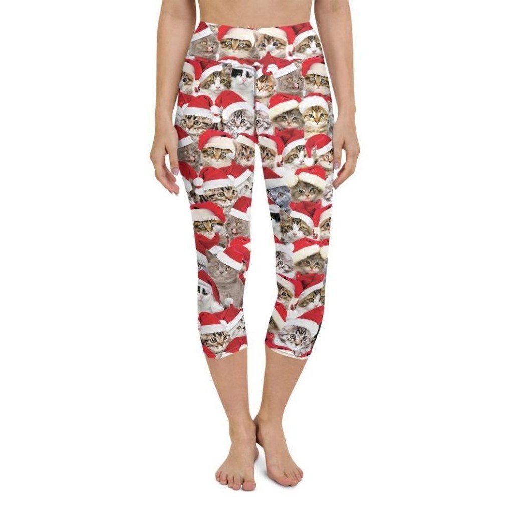 Christmas Cat Yoga Capris