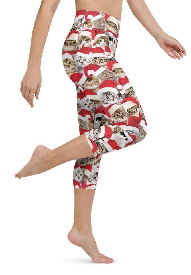 Christmas Cat Yoga Capris