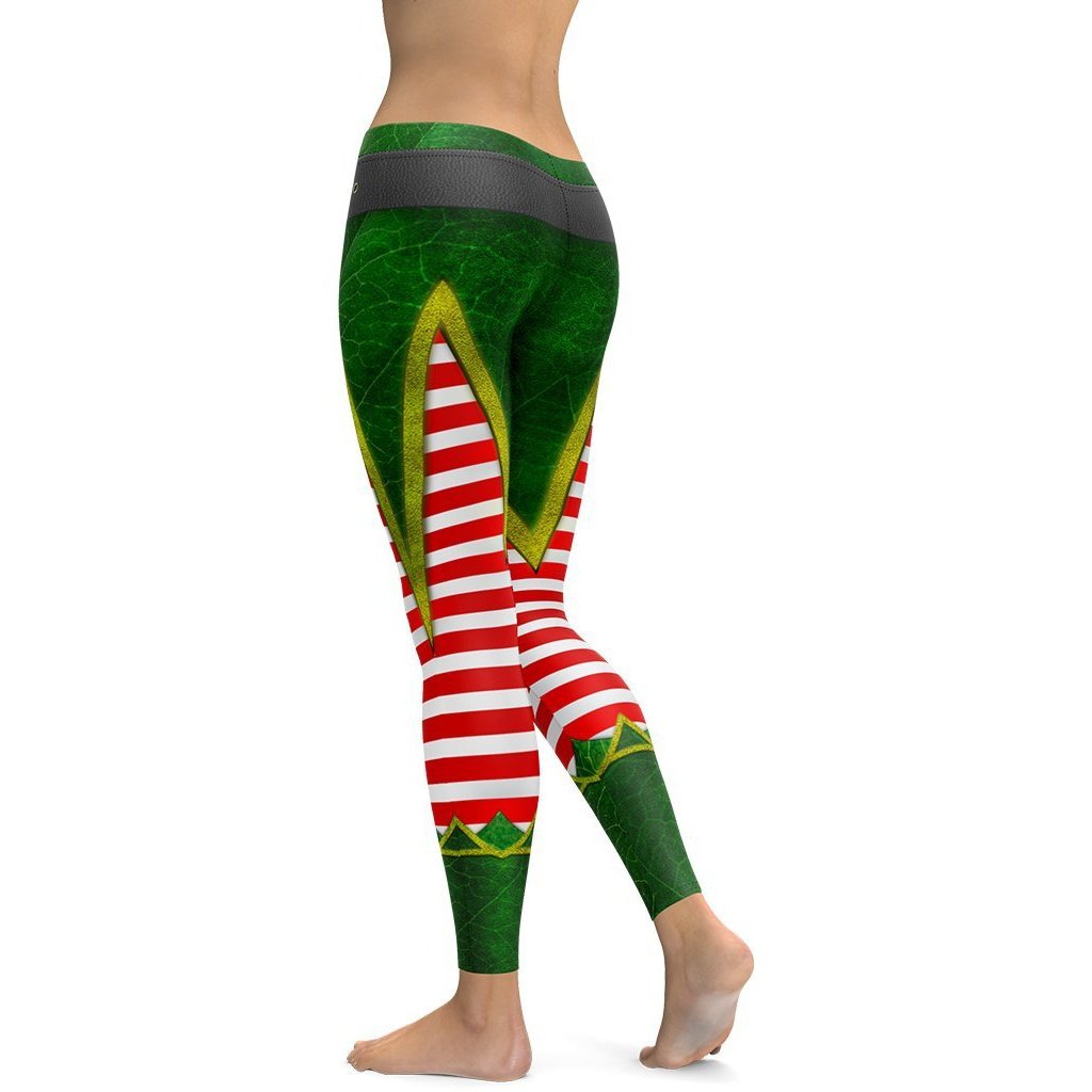 Elf Christmas Workout Leggings Striped Women Yoga Pants Festive Running  Cosplay Gift Activewear Stripes Red Green Elves Spandex Activewear -   Canada