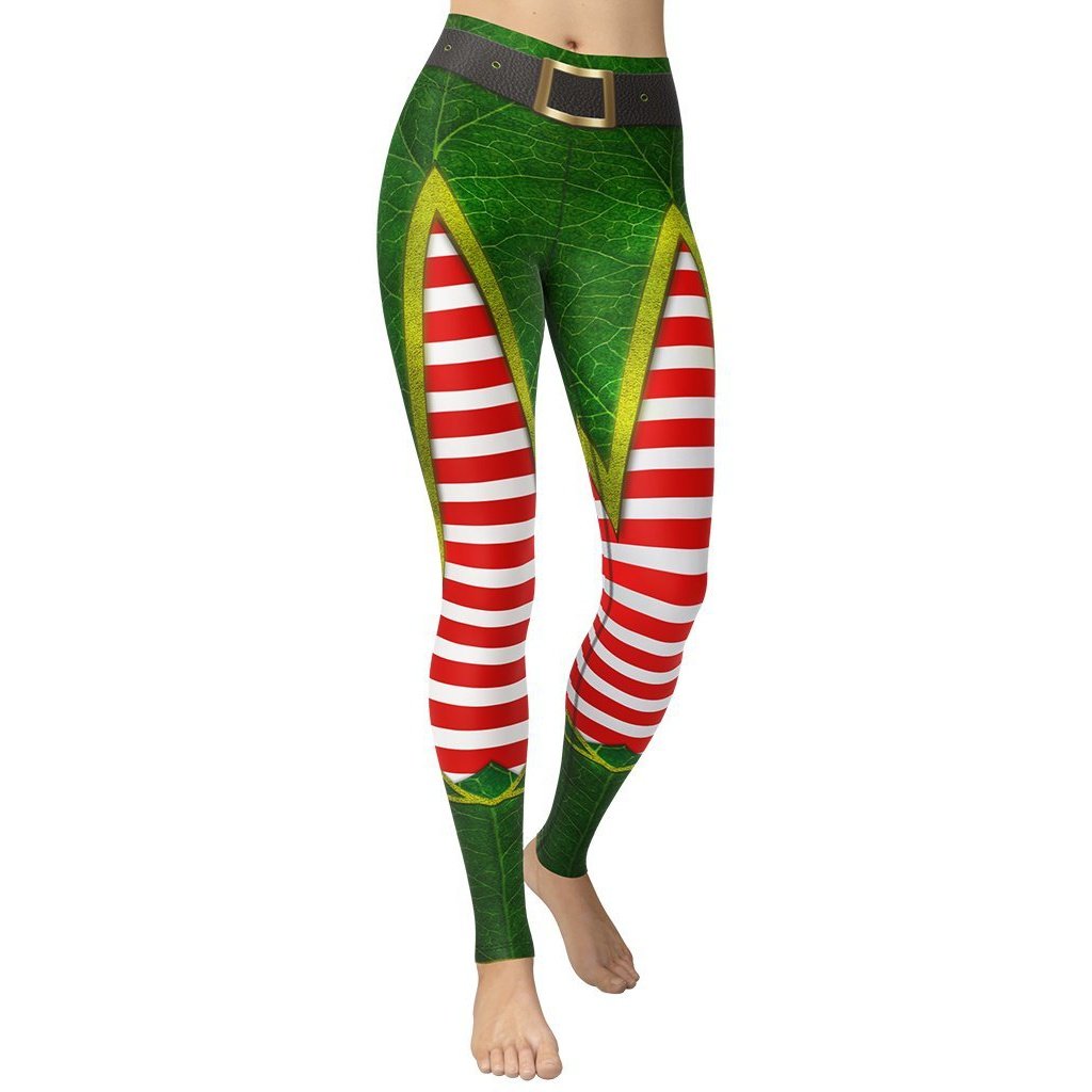 Christmas Elf Yoga Leggings - FiercePulse - Premium Workout Leggings - Yoga Pants