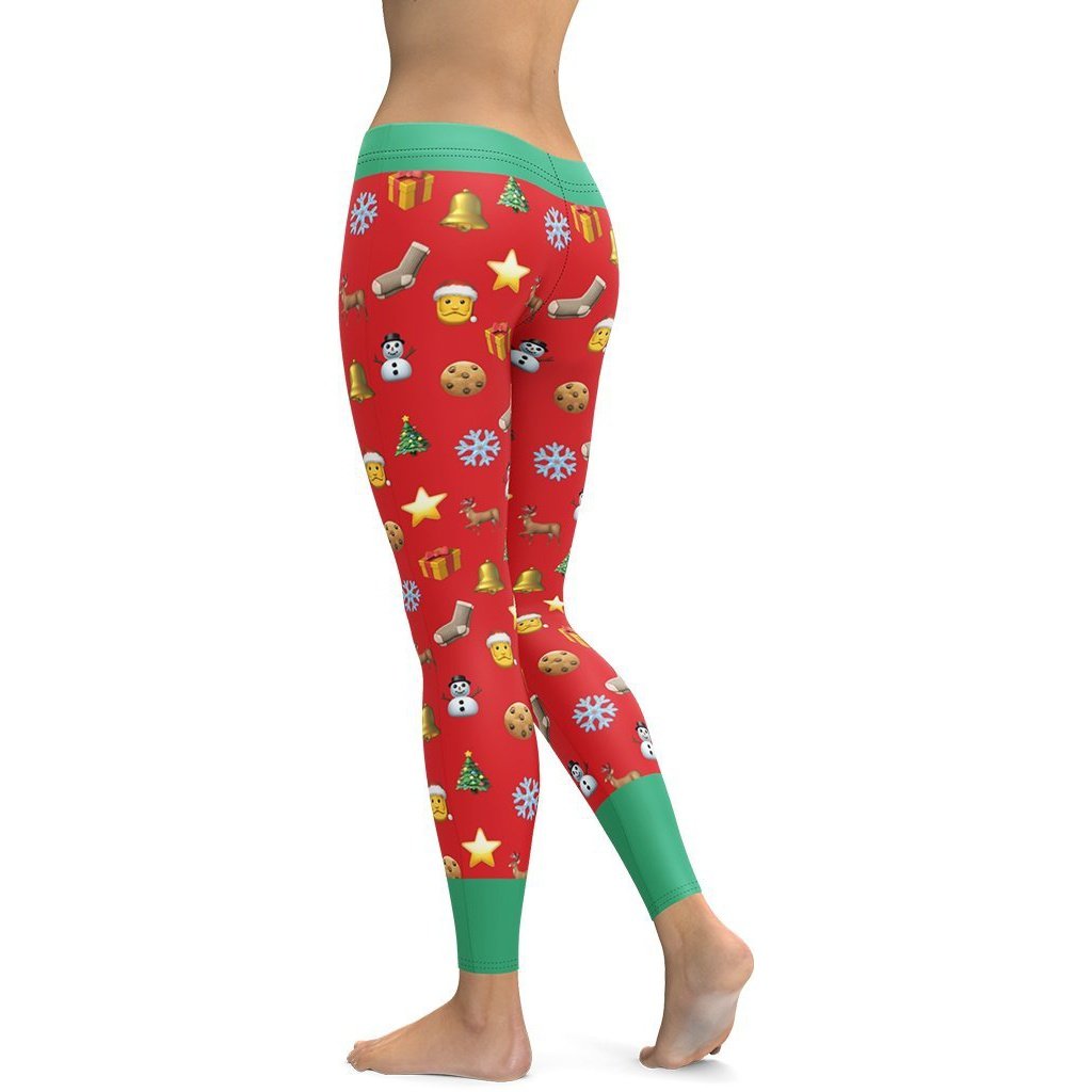 Christmas Emoji Leggings - FiercePulse - Premium Workout Leggings - Yoga Pants