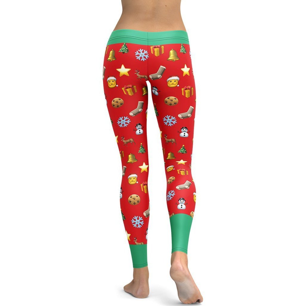 Christmas Emoji Leggings - FiercePulse - Premium Workout Leggings - Yoga Pants