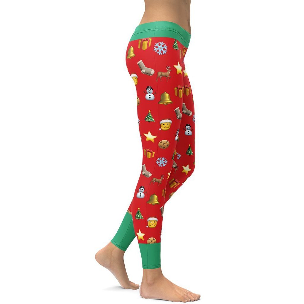 Christmas Emoji Leggings - FiercePulse - Premium Workout Leggings - Yoga Pants