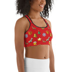 Christmas Emoji Sports Bra