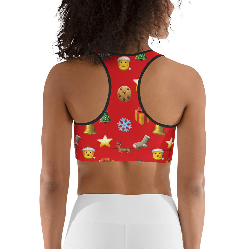 Christmas Emoji Sports Bra