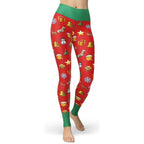 Christmas Emoji Yoga Leggings - FiercePulse - Premium Workout Leggings - Yoga Pants