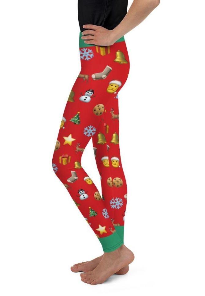 Christmas Emoji Youth Leggings