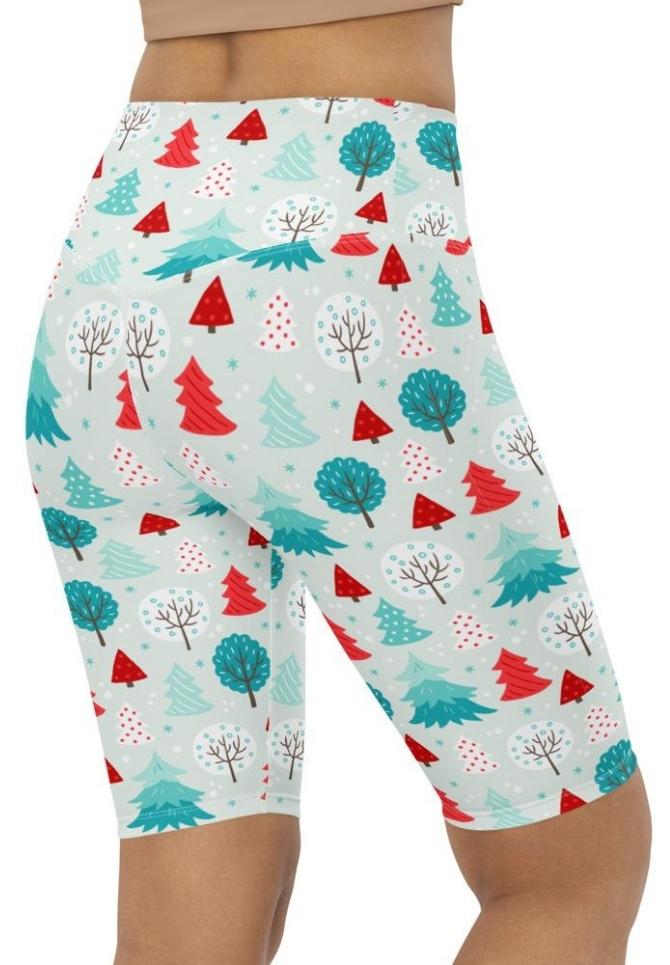 Christmas Forest Biker Shorts