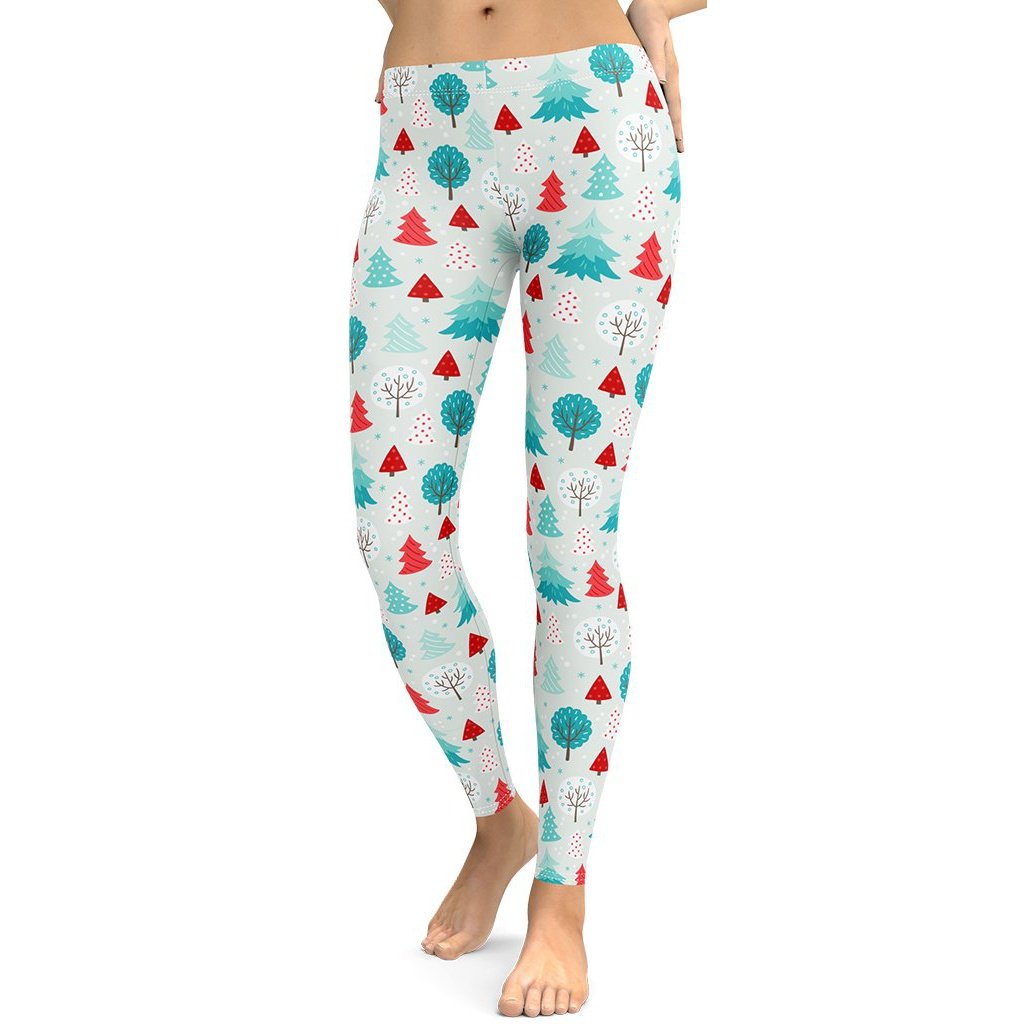 Christmas Forest Leggings - FiercePulse - Premium Workout Leggings - Yoga Pants