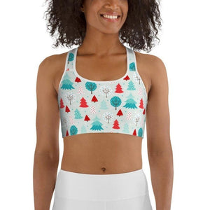 Christmas Forest Sports Bra
