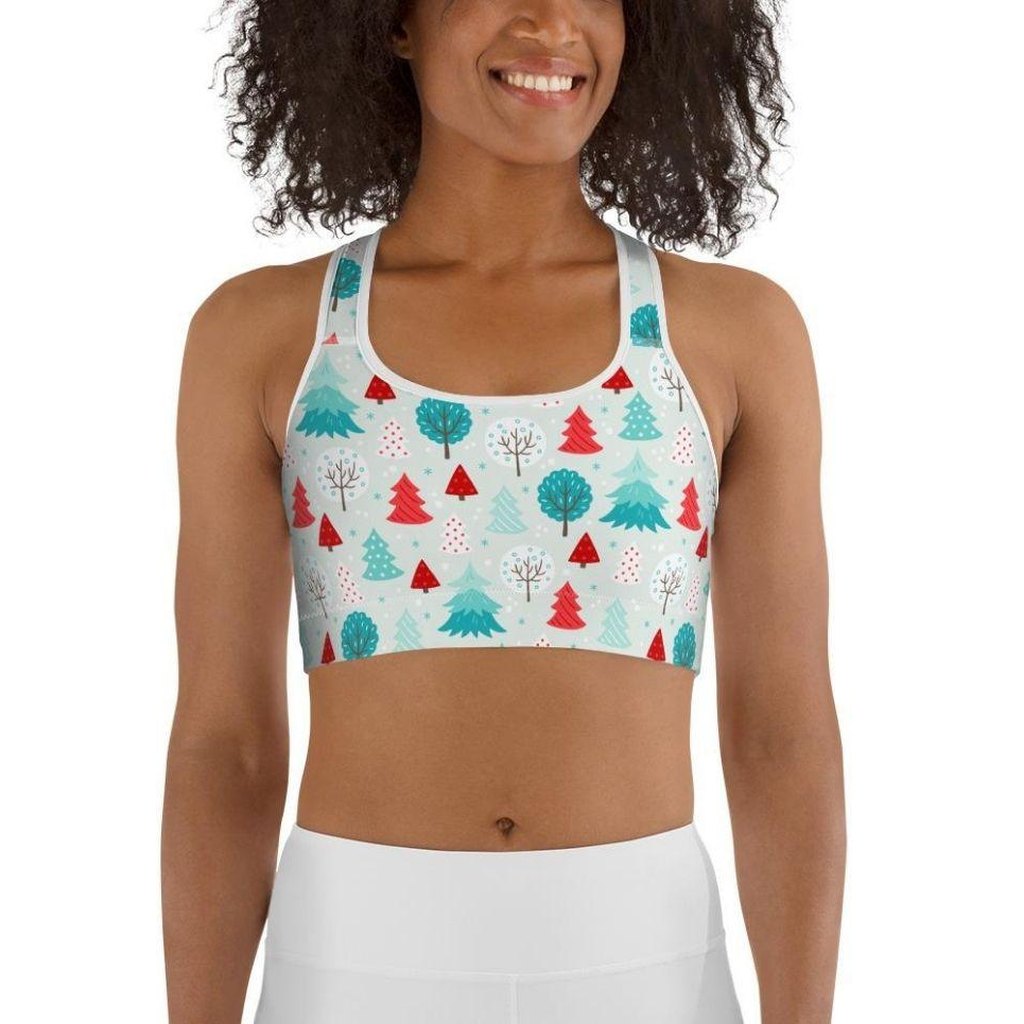 Christmas Forest Sports Bra