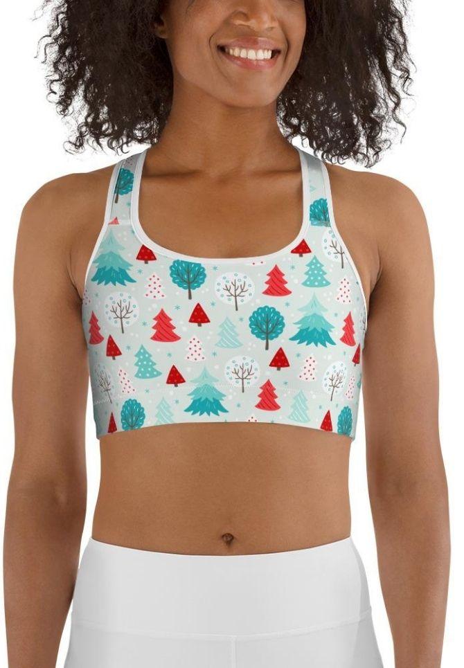 Christmas Forest Sports Bra