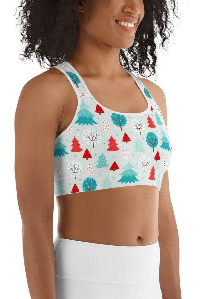 Christmas Forest Sports Bra