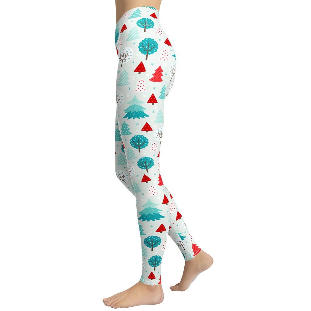 Christmas Forest Yoga Leggings - FiercePulse - Premium Workout Leggings - Yoga Pants