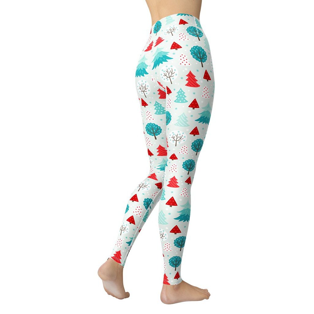 Christmas Forest Yoga Leggings - FiercePulse - Premium Workout Leggings - Yoga Pants