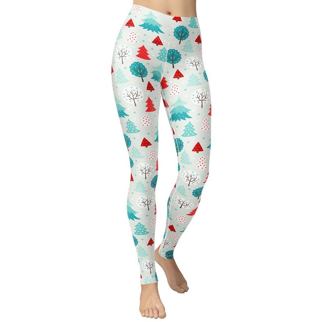 Christmas Forest Yoga Leggings - FiercePulse - Premium Workout Leggings - Yoga Pants