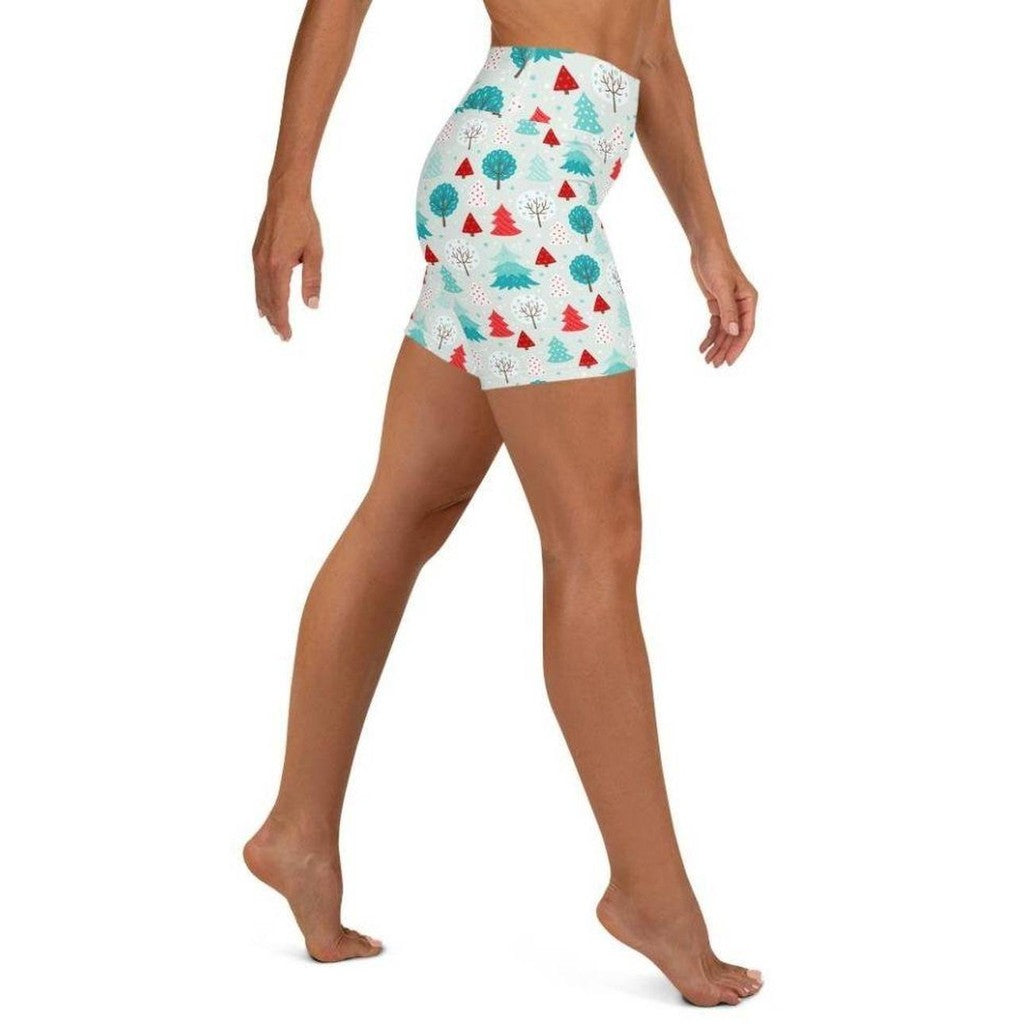 Christmas Forest Yoga Shorts