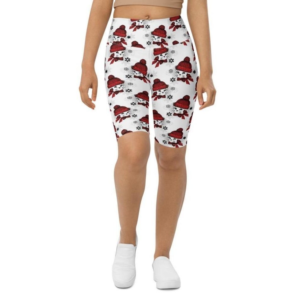 Christmas Kitties Biker Shorts