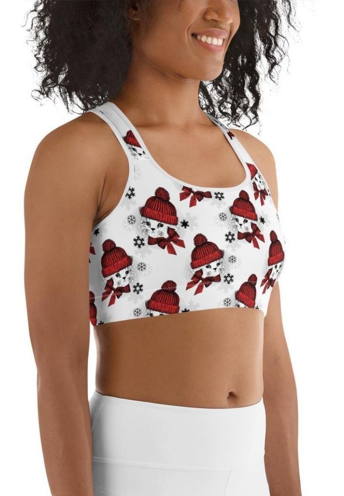 Christmas Kitties Sports Bra