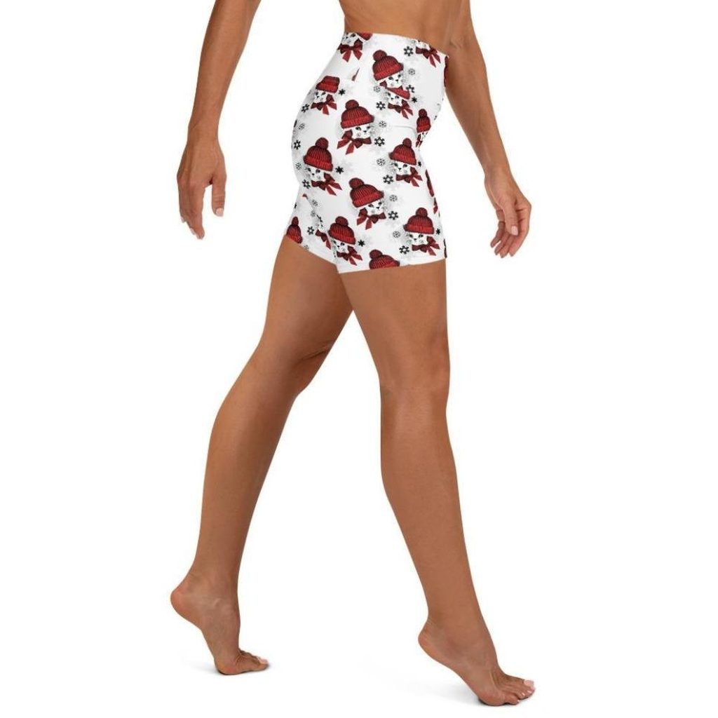 Christmas Kitties Yoga Shorts