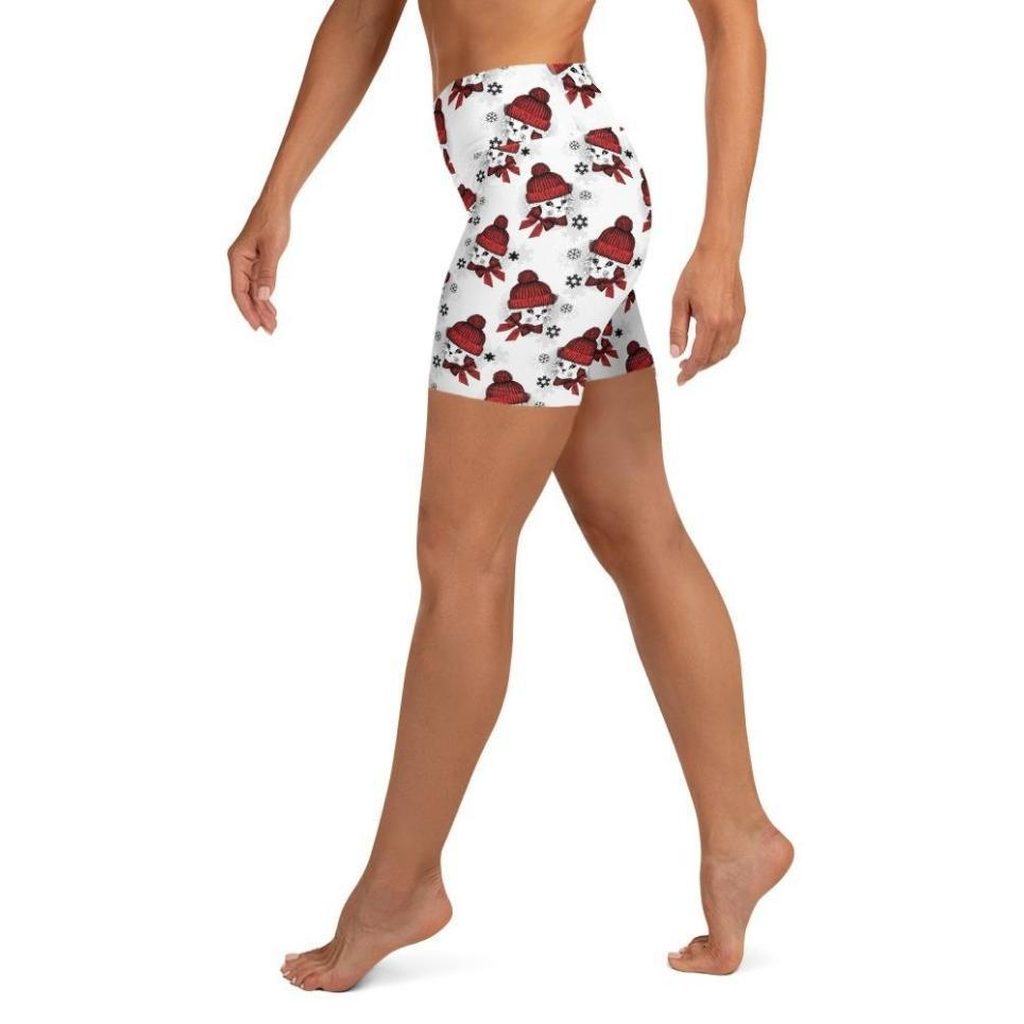 Christmas Kitties Yoga Shorts