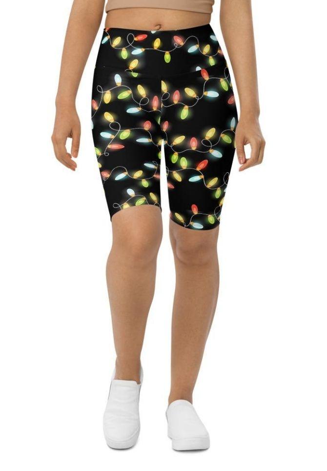 Christmas Lights Biker Shorts