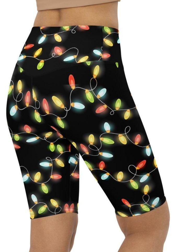 Christmas Lights Biker Shorts