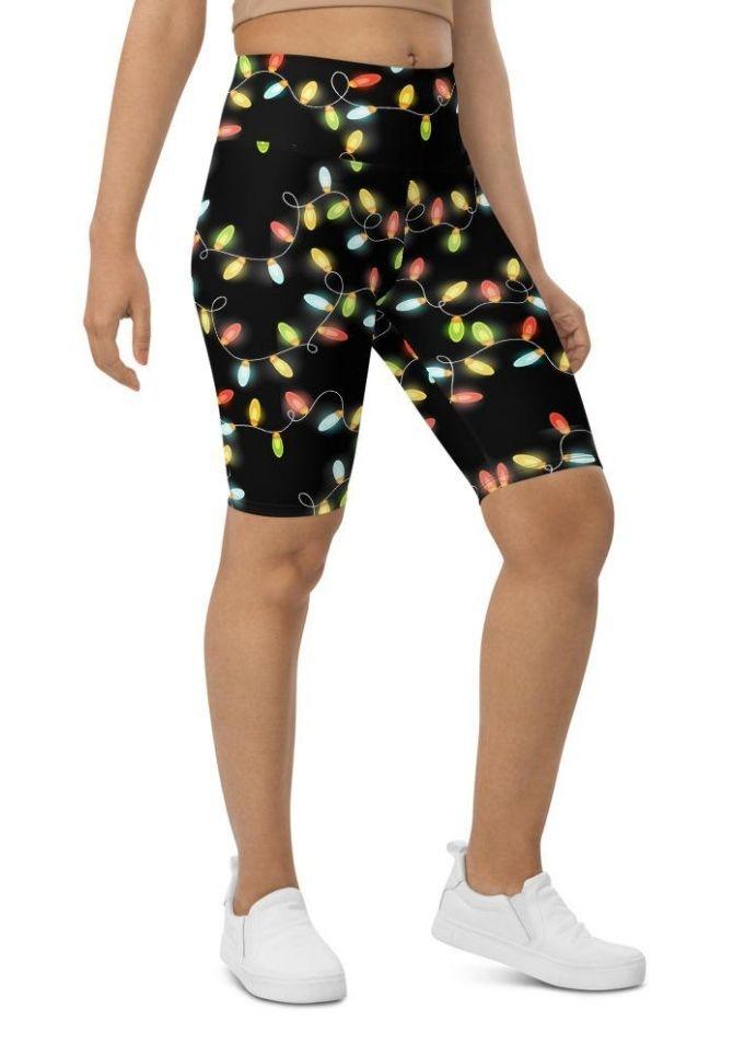 Christmas Lights Biker Shorts