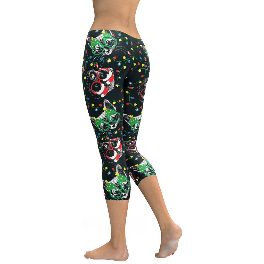 Christmas Lights & Cats Capris
