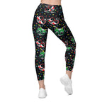 Christmas Lights & Cats Crossover Leggings With Pockets