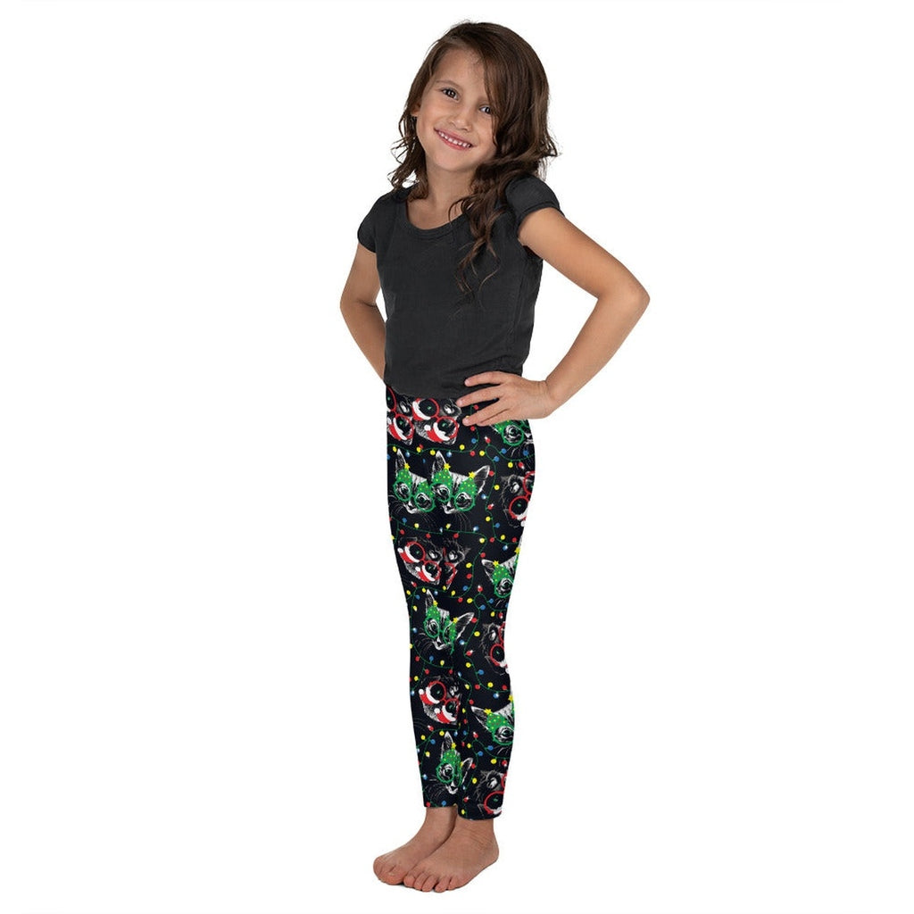 Christmas Lights & Cats Kid's Leggings