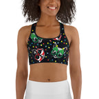 Christmas Lights & Cats Sports Bra