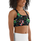 Christmas Lights & Cats Sports Bra