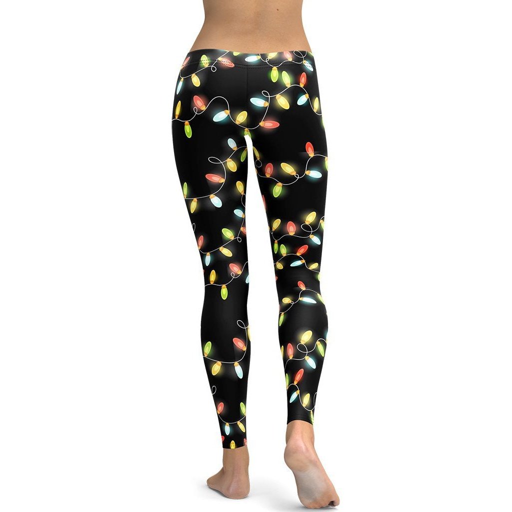 Sparkling Christmas Lights Leggings FIERCEPULSE