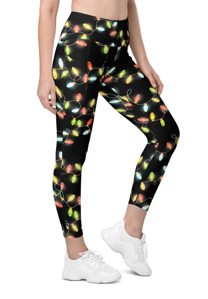 Christmas Lights Leggings With Pockets