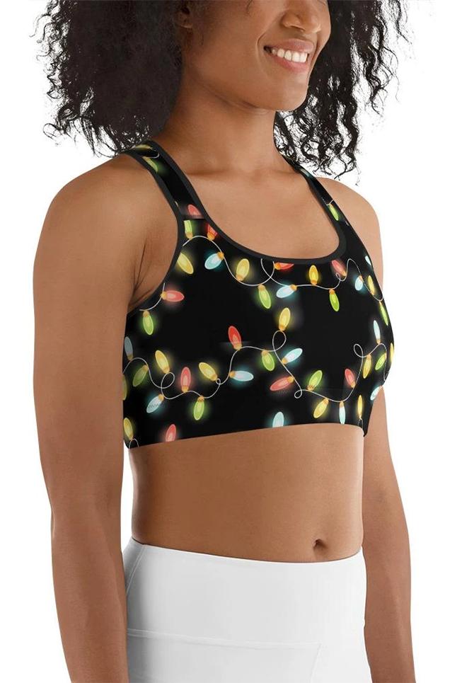 Christmas Lights Sports Bra