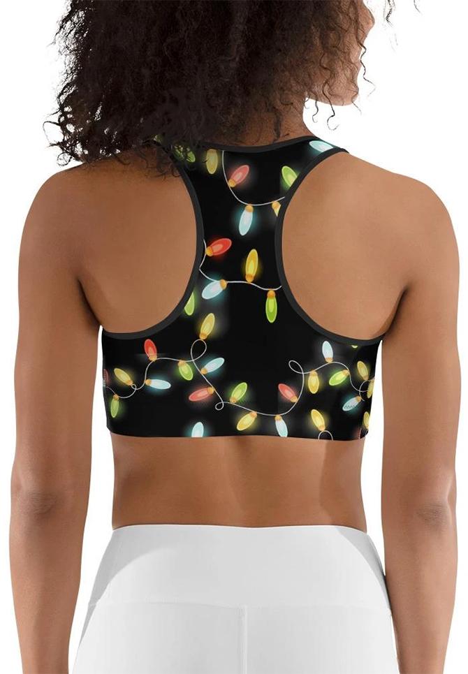 Christmas Lights Sports Bra