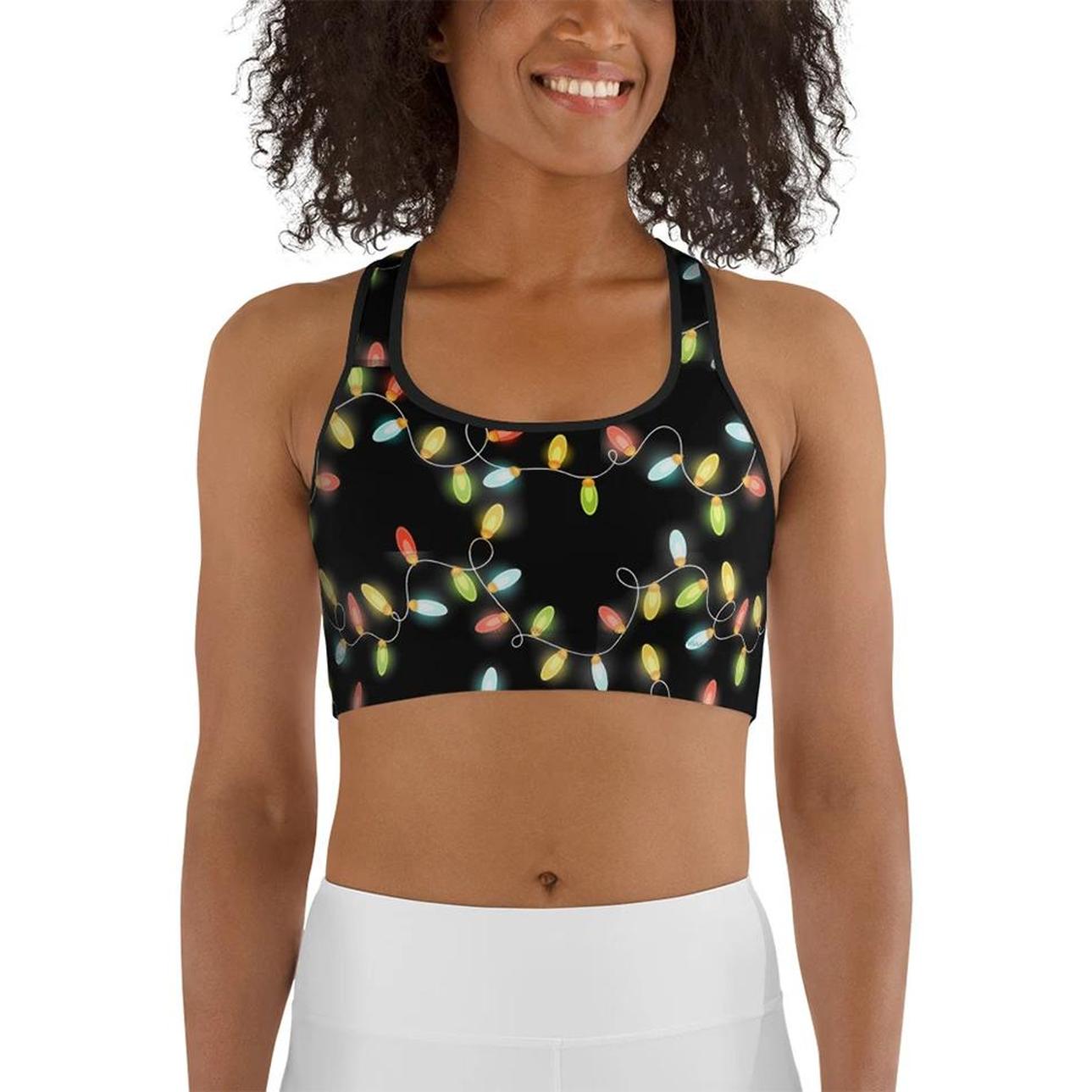 Christmas Lights Sports Bra