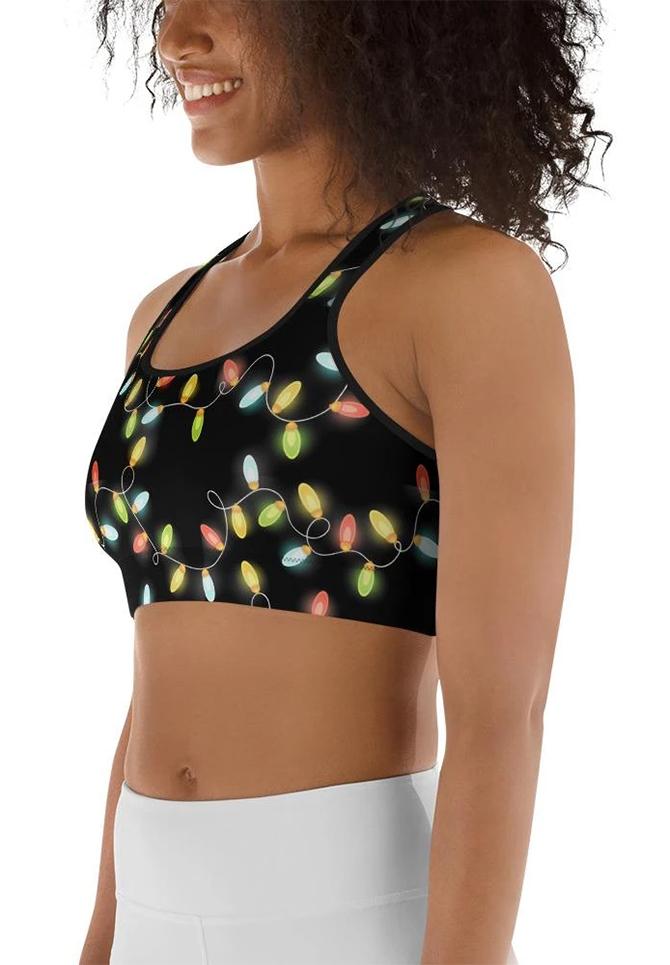 Christmas Lights Sports Bra