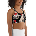 Christmas Pugs Sports Bra