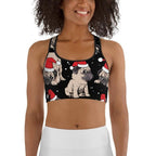 Christmas Pugs Sports Bra