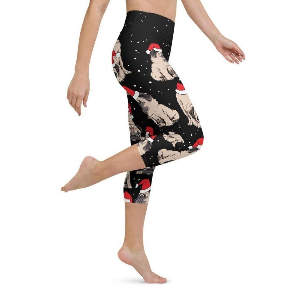 Christmas Pugs Yoga Capris