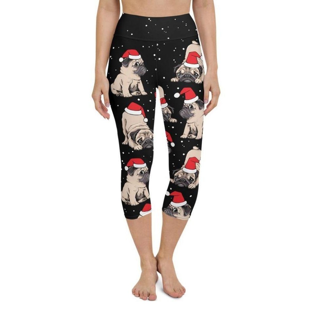 Christmas Pugs Yoga Capris