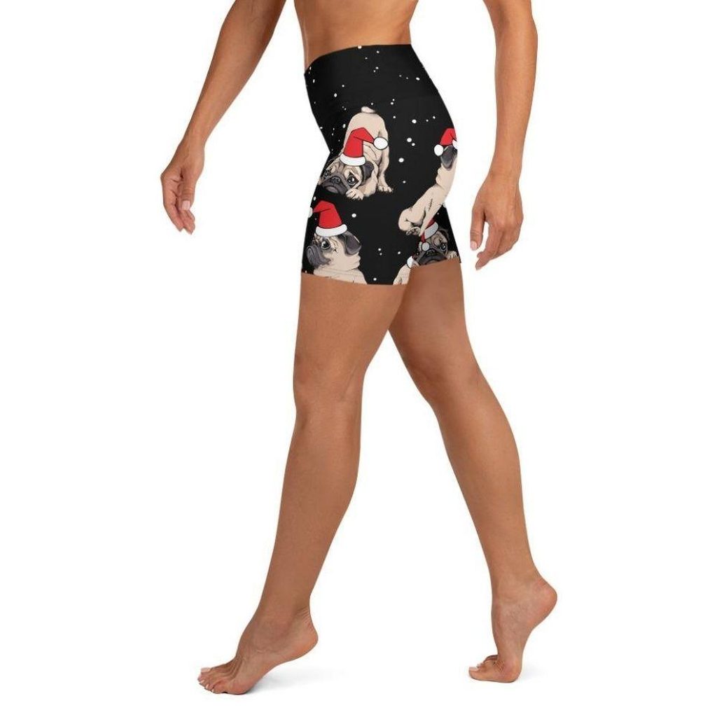 Christmas Pugs Yoga Shorts