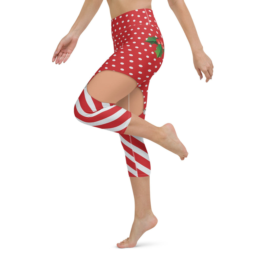 Christmas Suspenders Yoga Capris
